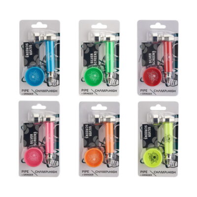 Pfeife 30mm und Grinder Set, verschiedene Farben
