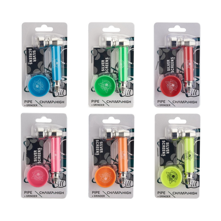 Pfeife 30mm und Grinder Set, verschiedene Farben