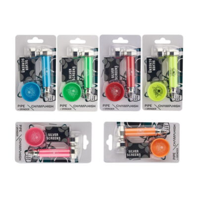 Pfeife 30mm und Grinder Set, verschiedene Farben