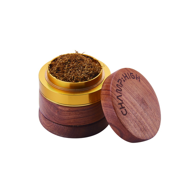 Grinder Rosenholz mit goldfarbenem Metall, sehr edel, 6cm Durchmesser
