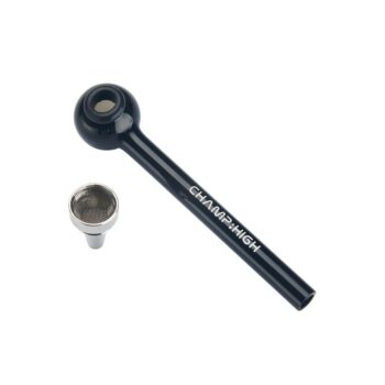 Pool Glaspfeife 11cm mit Steckkopf und Sieb, schwarz