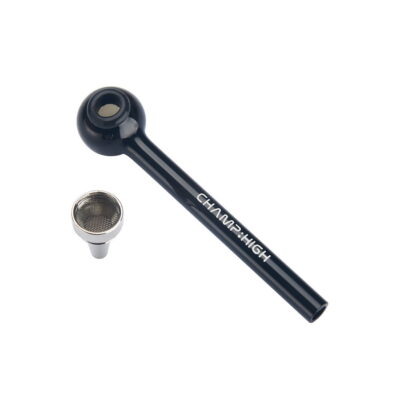 Pool Glaspfeife 11cm mit Steckkopf und Sieb, schwarz