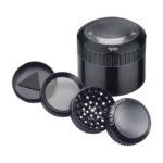 Metallgrinder schwarz mit Lupe im Deckel 50mm