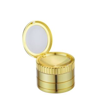 Metallgrinder Gold mit Lupe im Deckel 50mm