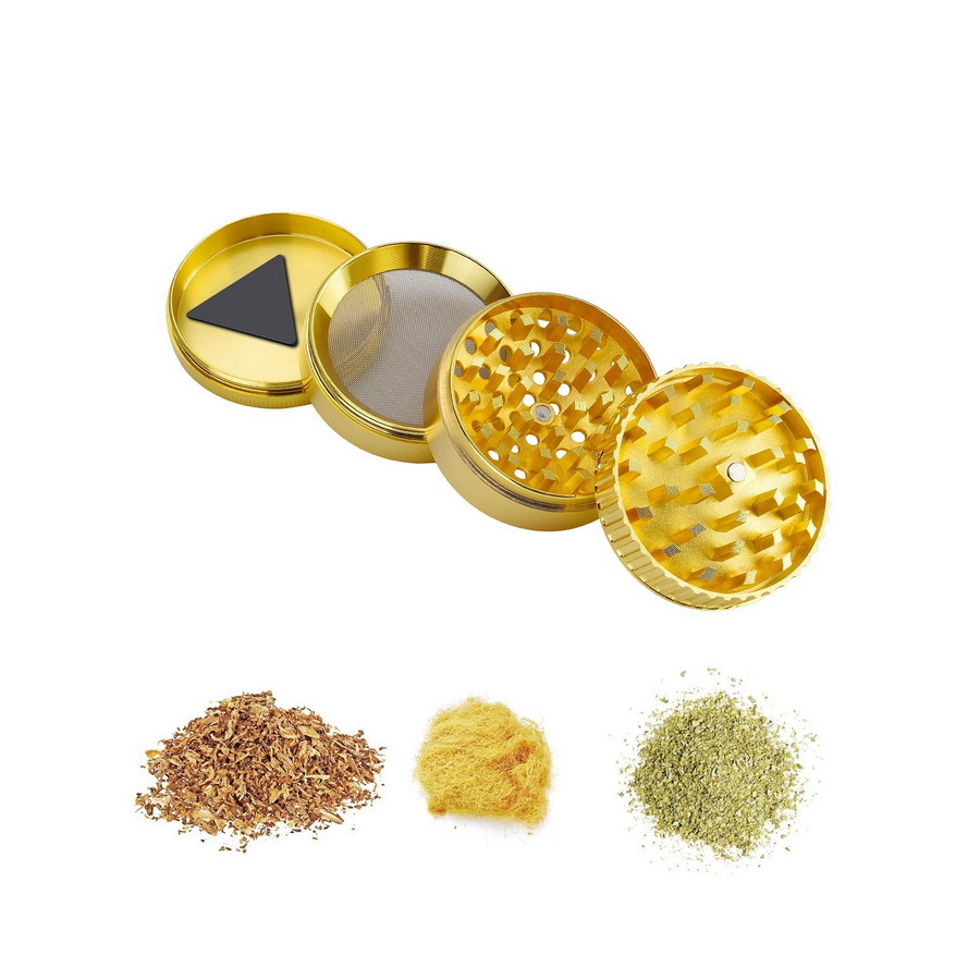Metallgrinder Gold mit Lupe im Deckel 50mm