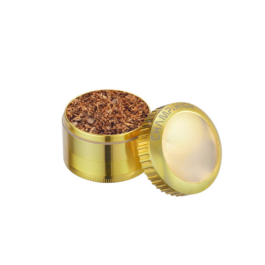 Metallgrinder Gold mit Lupe im Deckel 50mm