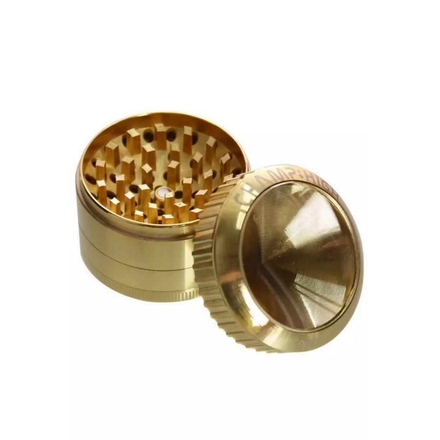 Metallgrinder Gold mit Lupe im Deckel 50mm