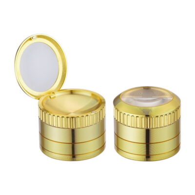Metallgrinder Gold mit Lupe im Deckel 50mm