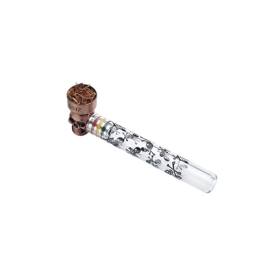 Skull Glaspfeife Aluminium, verschiedene Farben