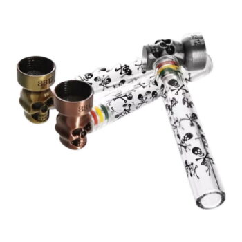 Skull Glaspfeife Aluminium, verschiedene Farben