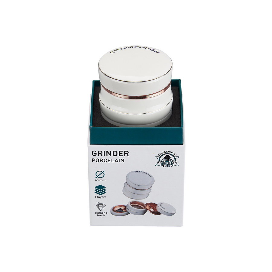 Porzellan Grinder 63mm WEISS, 4-teilig