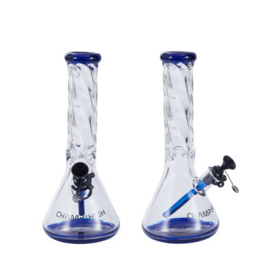 Bong aus gedrehtem Glas, 32.5cm Höhe