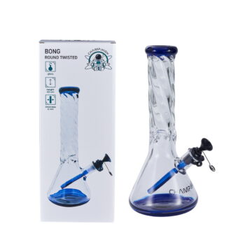 Bong aus gedrehtem Glas, 32.5cm Höhe