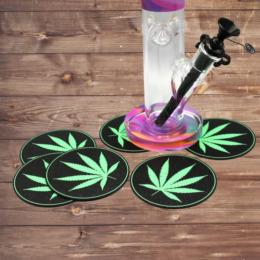 Cannabis Untersetzer Hanfblatt