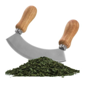 Wiegemesser mit 1 Klinge, Doppelgriff aus Holz